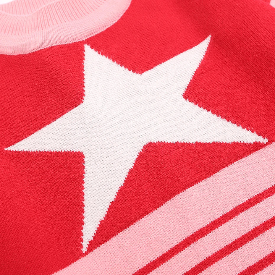 Y2K Star Stripes Perfect Sweater