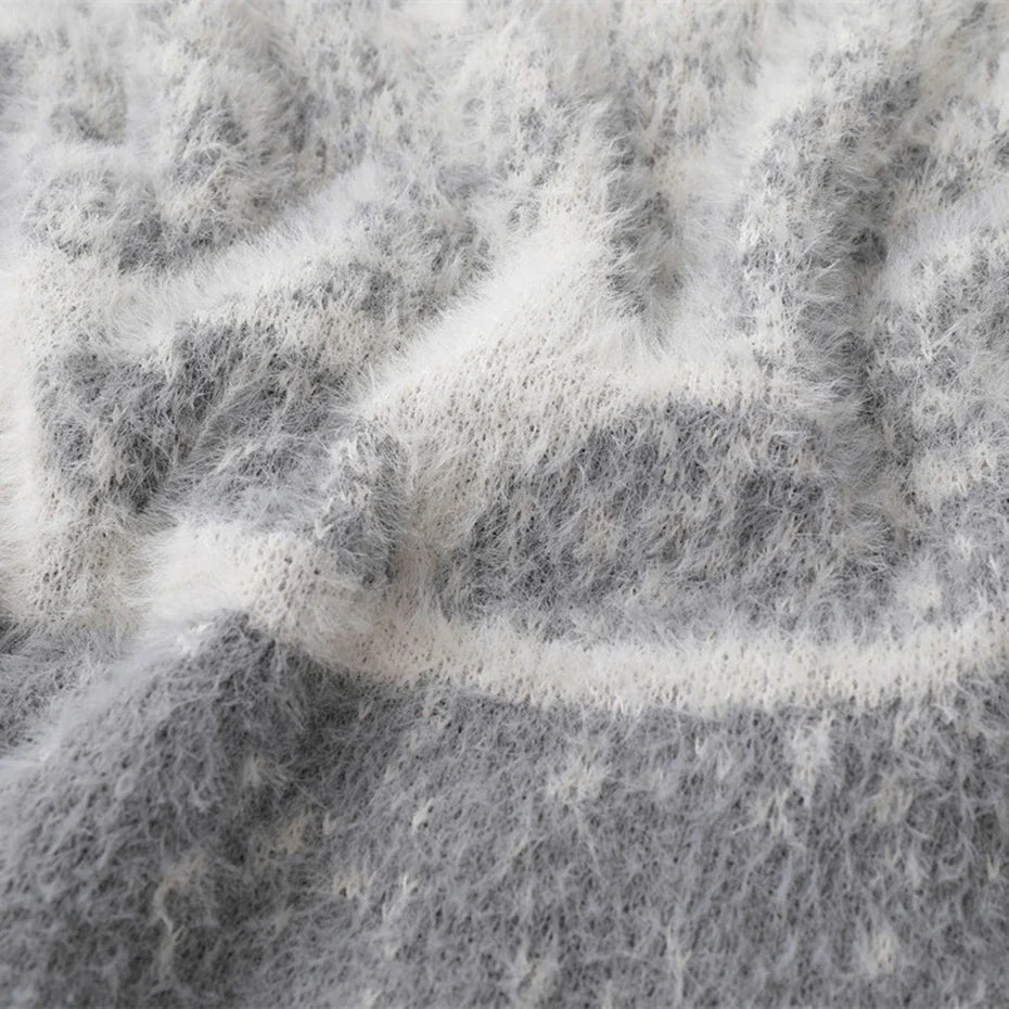 Stellar Splash Knit Sweater Abstract Galaxy Pattern