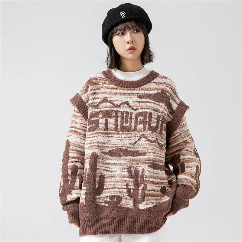 Women's Desert Waves Cactus Knit Sweater