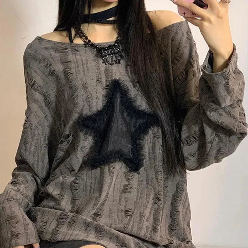 Y2K Star Grunge Sweater