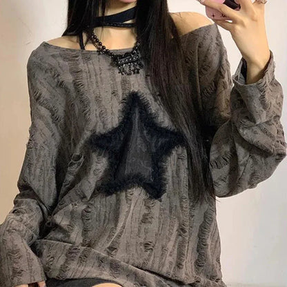 Y2K Star Grunge Sweater