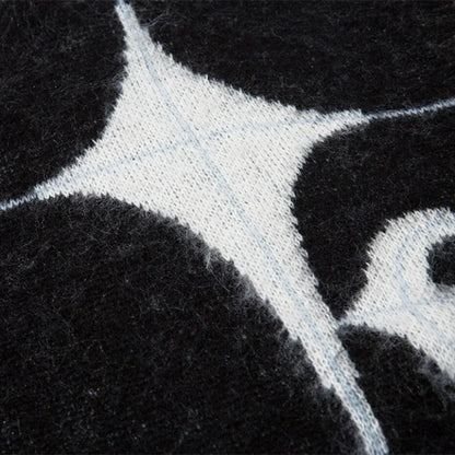 Star Moon Graphic Knitted Sweater Cozy Comfort with Celestial Style