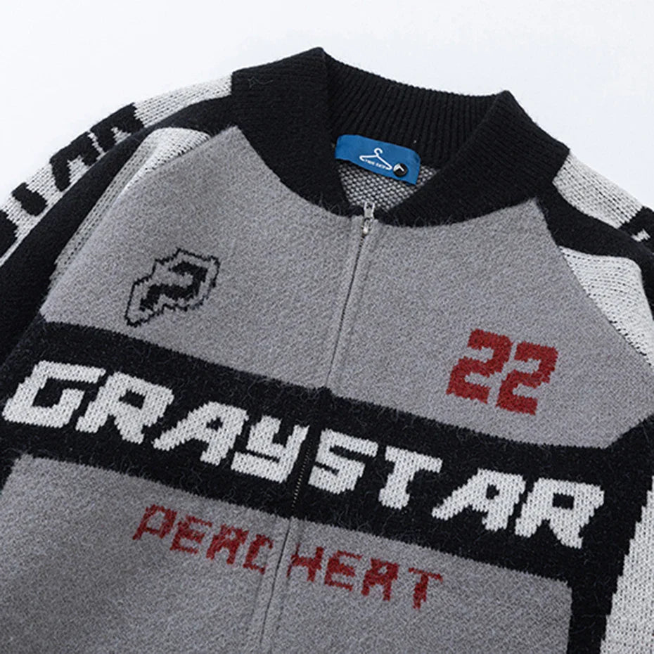 Turbo Drive Gray Star Sweater