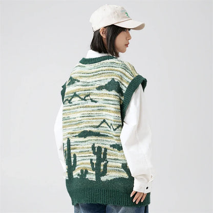 Women's Desert Waves Cactus Knit Sweater