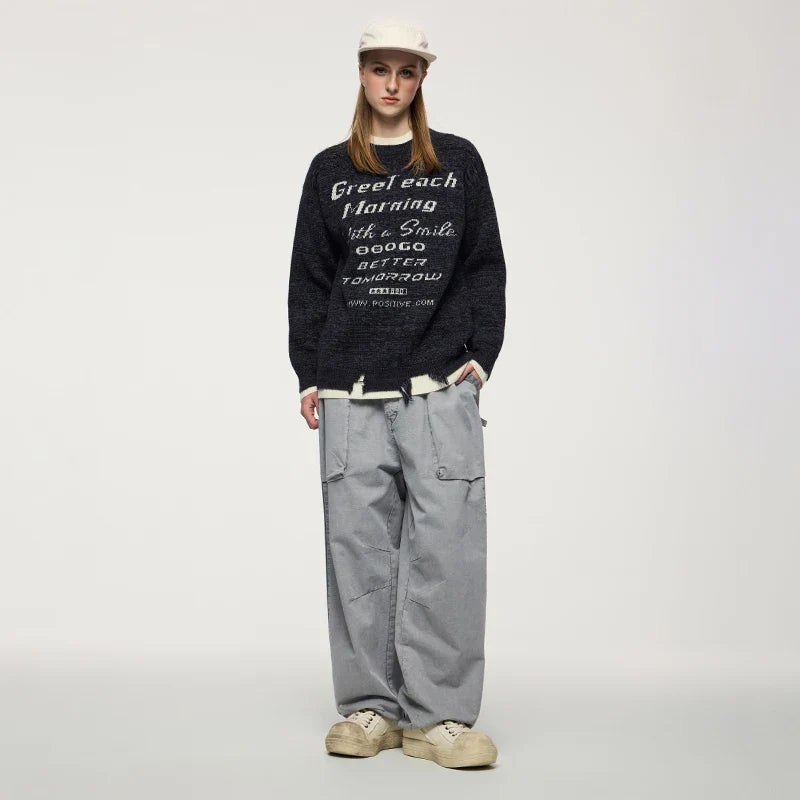 Positive Morning Text Sweater