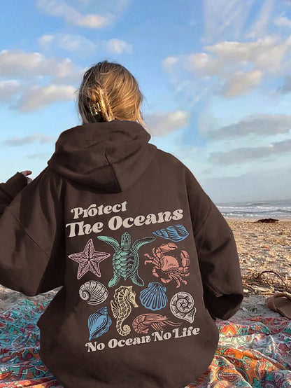 Letter Print Casual Pullover Hoodie  Fall & Winter Outfit for Women