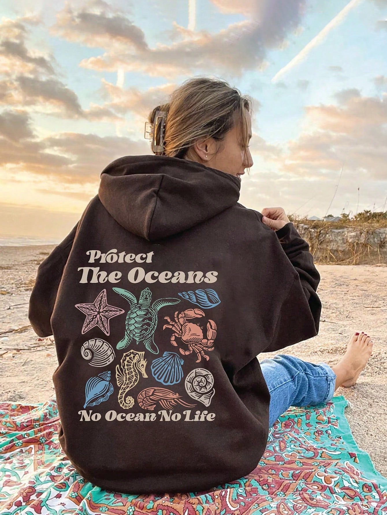 Letter Print Casual Pullover Hoodie  Fall & Winter Outfit for Women