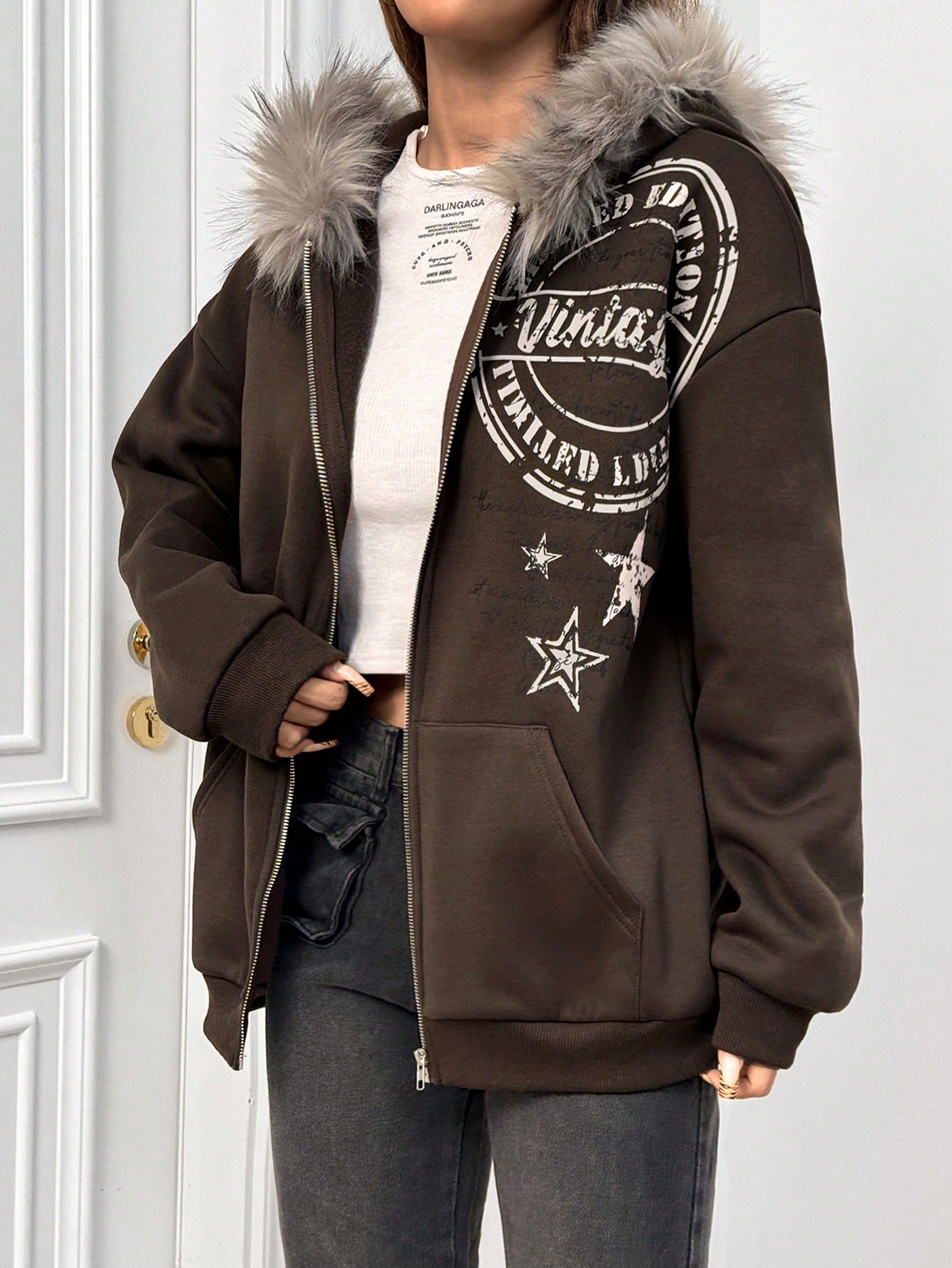 Women’s Printed Fleece Hoodie Cozy Casual Style for Fall & Winter