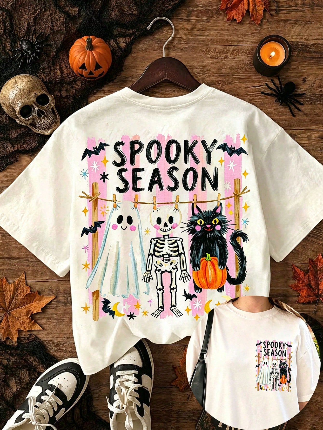SPOOKY SEASON Minimalist Halloween Crew Neck Tee