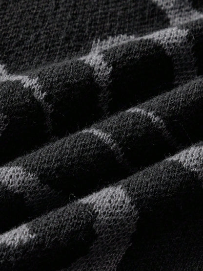 Men’s Marble Pattern Crew Neck Loose Fit Casual Sweater