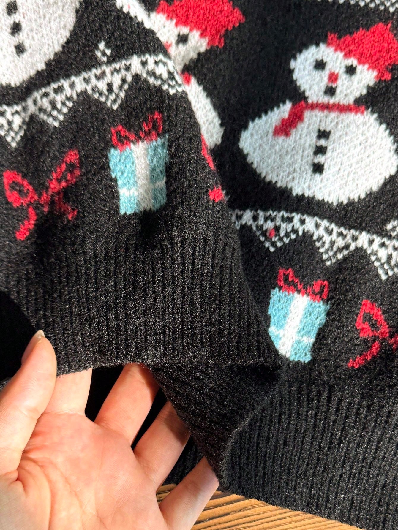 Men's Christmas Pattern Crew Neck Casual Pullover Long Sleeve Sweater