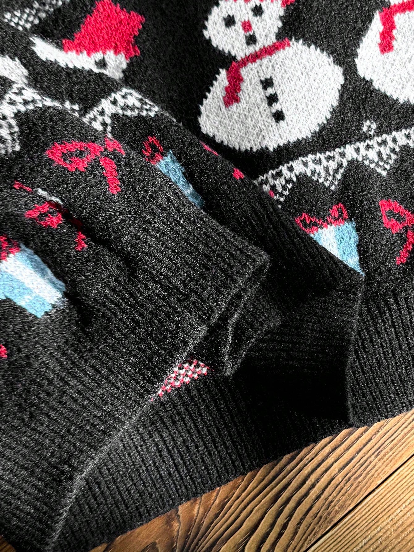 Men's Christmas Pattern Crew Neck Casual Pullover Long Sleeve Sweater