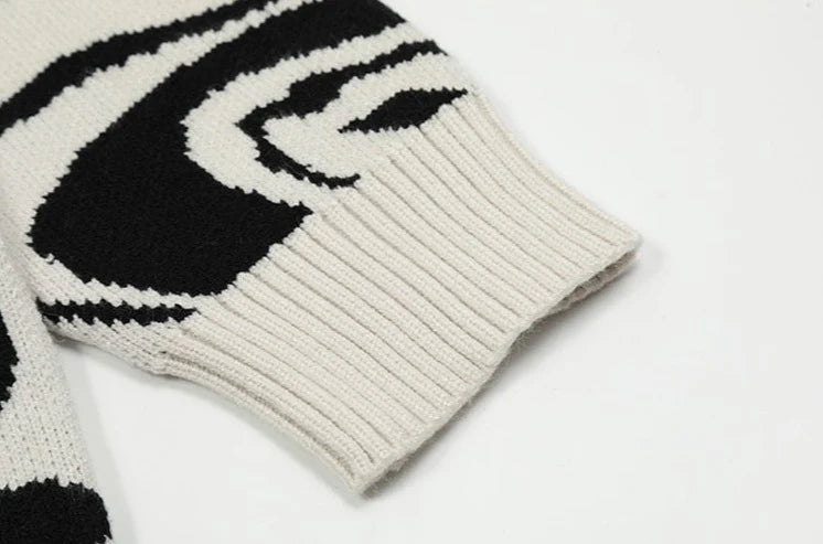 The Devil In The Love Sweater Bold Skull Print with Cozy Comfort