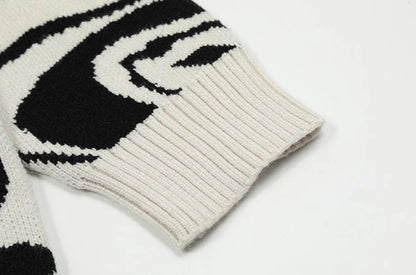 The Devil In The Love Sweater Bold Skull Print with Cozy Comfort