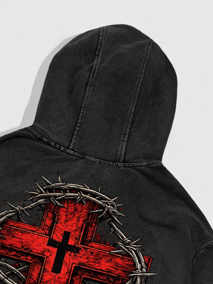 Sacrificed Savior Gothic Zip Hoodie