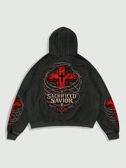 Sacrificed Savior Gothic Zip Hoodie