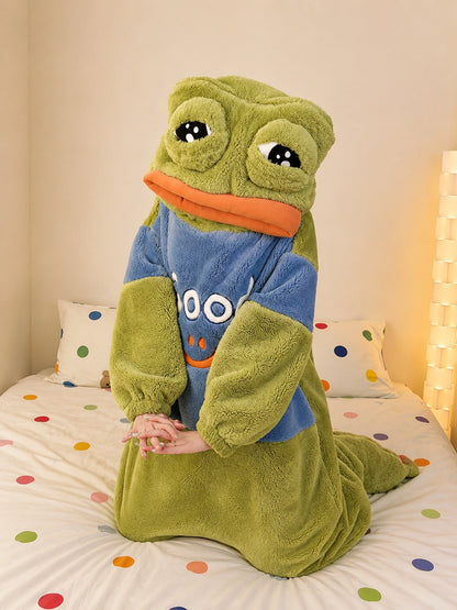 Sad Frog Fleece Onesie Pajama