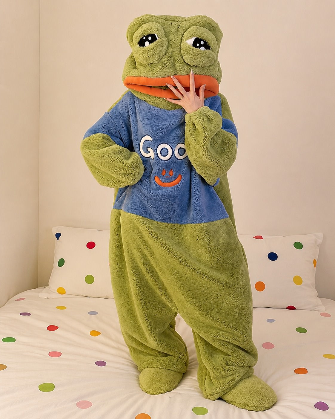 Sad Frog Fleece Onesie Pajama