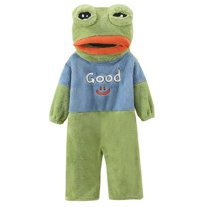 Sad Frog Fleece Onesie Pajama