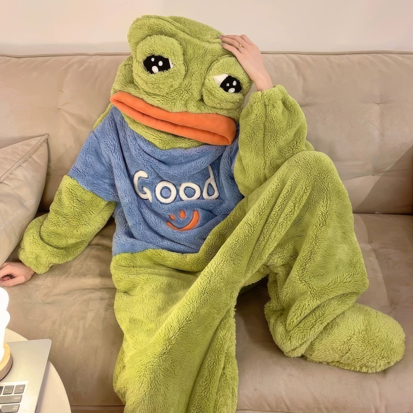 Sad Frog Fleece Onesie Pajama