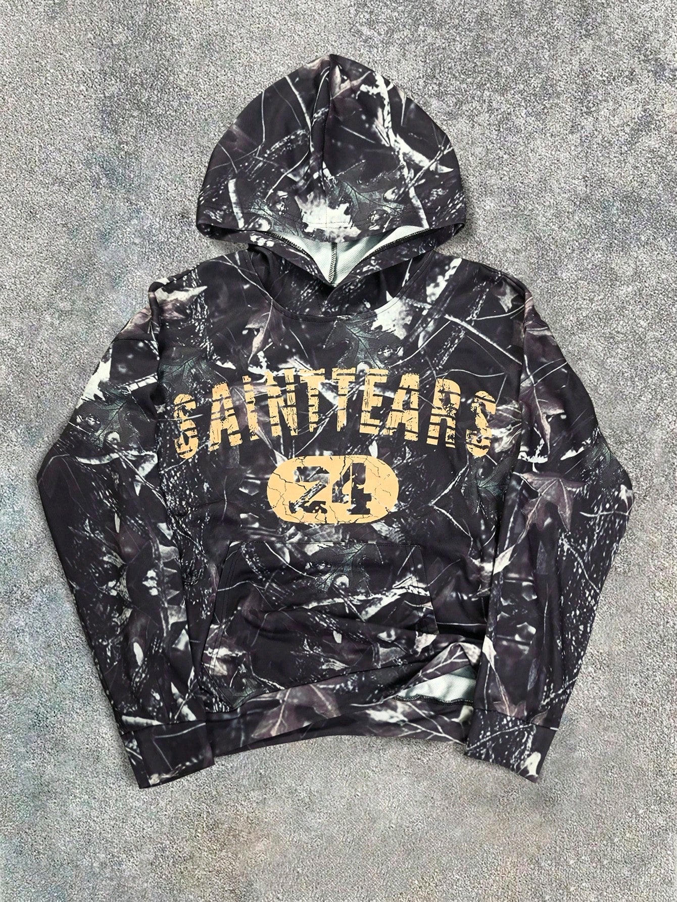 Saint Years 24 Camo Printed Polyester Hoodie