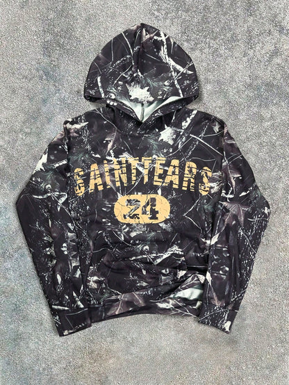 Saint Years 24 Camo Printed Polyester Hoodie