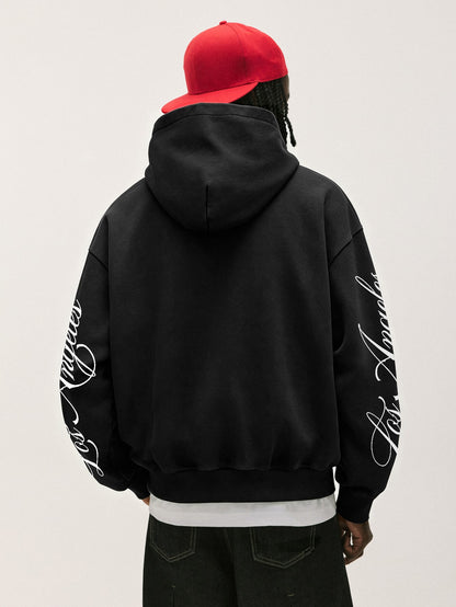 San Francisco '96 Oversized Black Zip-Up Hoodie