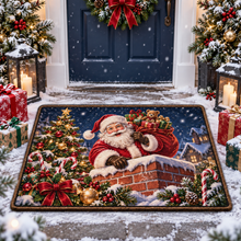 Santa Claus Chimney Christmas Doormat Holiday Outdoor Entrance Mat
