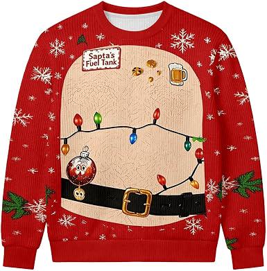 Santa's Fuel Tank Hairy Belly Christmas Sweatshirt