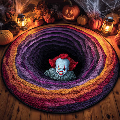 Scary Clown Optical Illusion Round Area Rug