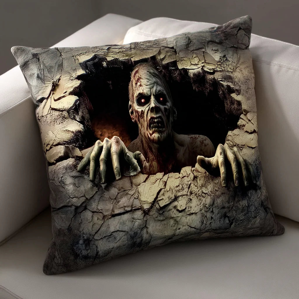 Scary Zombie Halloween Quilted Pillow Case