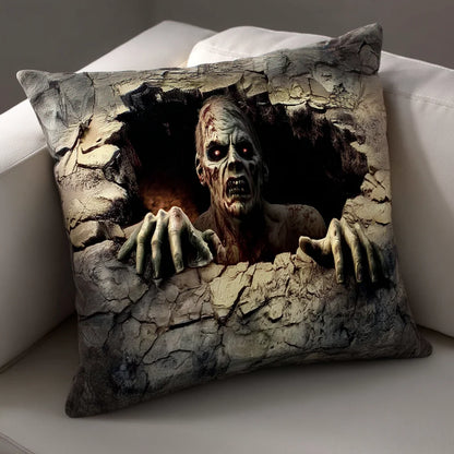 Scary Zombie Halloween Quilted Pillow Case