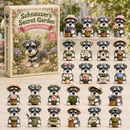 CHRISTMAS KICKOFF 40% OFF - Schnauzer Secret Garden Advent Calendar 2026 - 24-Day Festive Countdown, Acrylic Charms Blind Box - Gift For Schnauzer Lovers AC0HA139