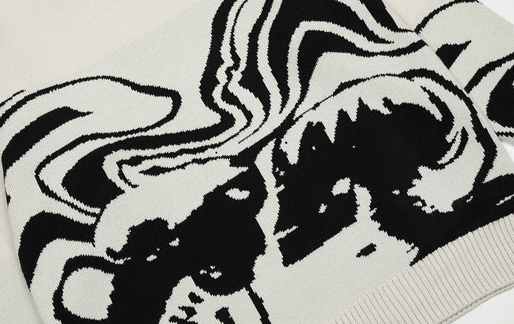 The Devil In The Love Sweater Bold Skull Print with Cozy Comfort