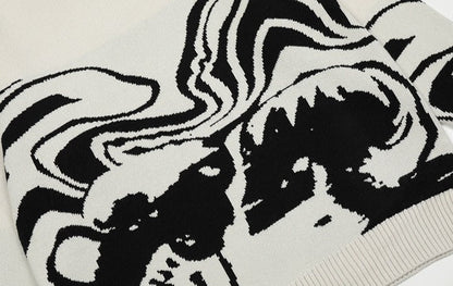 The Devil In The Love Sweater Bold Skull Print with Cozy Comfort