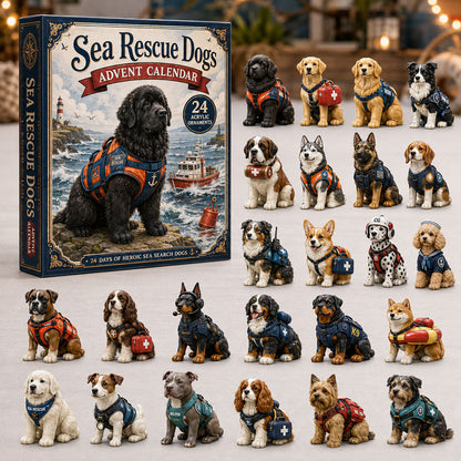 CHRISTMAS KICKOFF 40% OFF - Sea Rescue Dogs Advent Calendar 2026 - 24-Day Festive Countdown, Acrylic Charms Blind Box - Gift For Dog Lovers AC0NT044