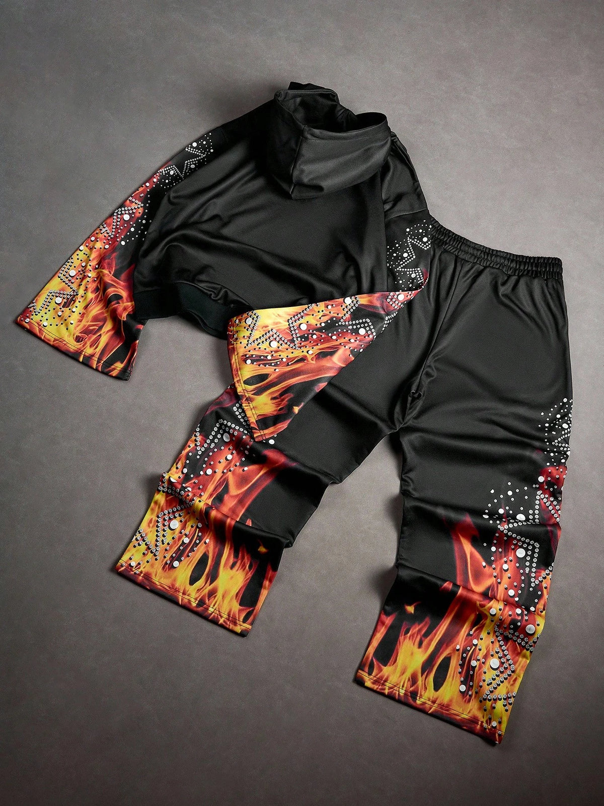 Serenity Eye Flame Crystal Mens Tracksuit Set