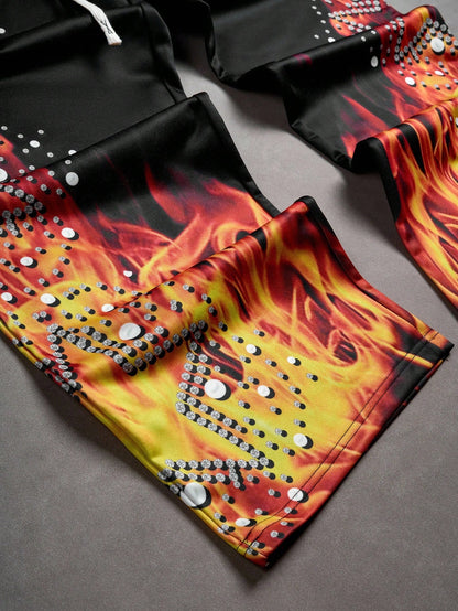Serenity Eye Flame Crystal Mens Tracksuit Set