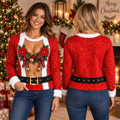 Sexy Santa Open Chest Men's Christmas Sweater