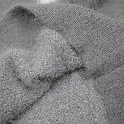 Tie-Dye Knit Sweater Monochrome Abstract Pattern