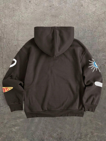 Skeleton Graphic Print Black Hoodie