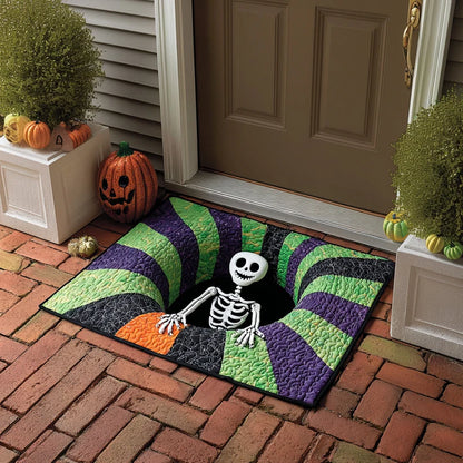 Skeleton Vortex Patchwork Halloween Gate Doormat