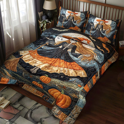 Skeleton Witch Halloween Bedding Set