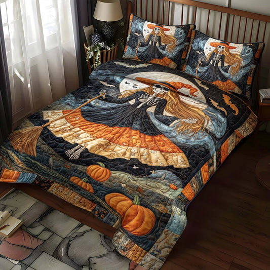 Skeleton Witch Halloween Bedding Set