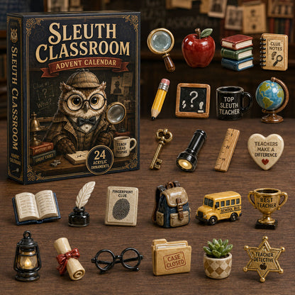 CHRISTMAS KICKOFF 40% OFF - Sleuth Classroom Advent Calendar 2026 - 24-Day Festive Countdown, Acrylic Charms Blind Box - Gift For Teacher AC0TM267