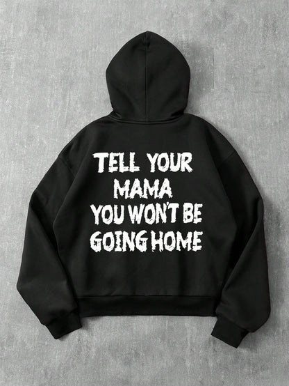 Slogan Distressed Black Hoodie