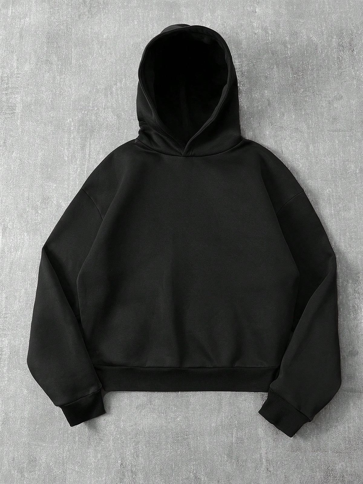Slogan Distressed Black Hoodie