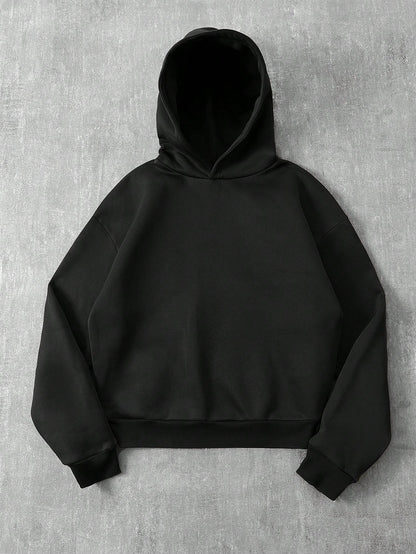 Slogan Distressed Black Hoodie