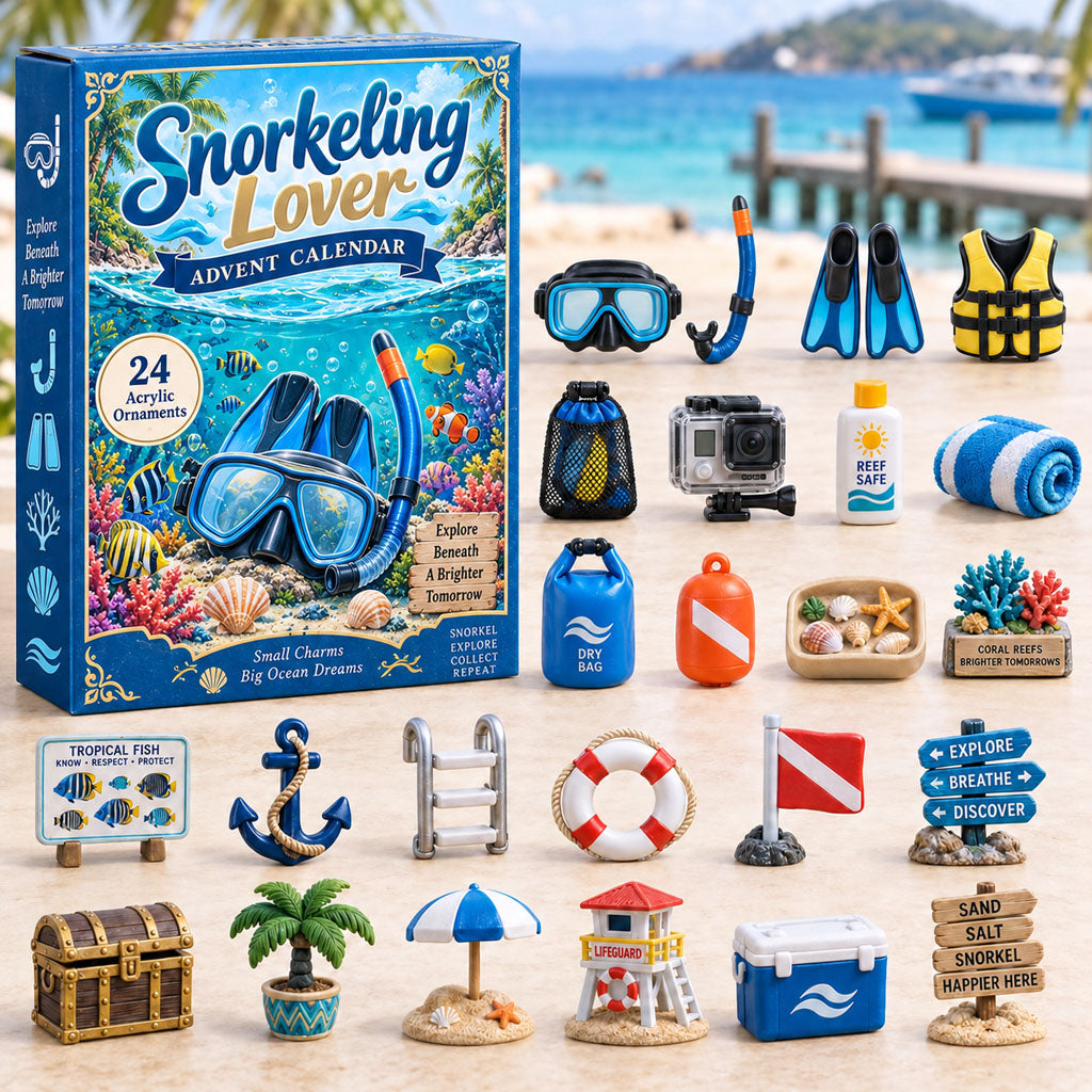 CHRISTMAS KICKOFF 40% OFF - Snorkeling Lover Advent Calendar 2026 - 24-Day Festive Countdown, Acrylic Charms Blind Box - Gift For Outdoor Hobby Lovers AC0HA267