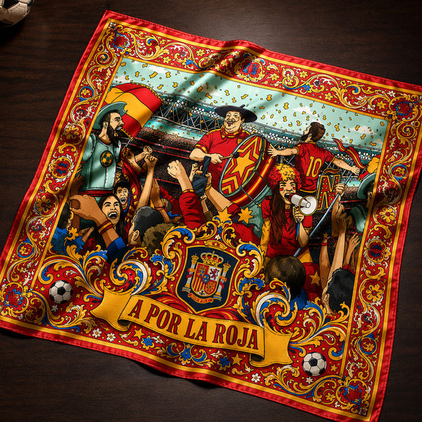 Spain World Cup Fans Silk Scarf Bandana